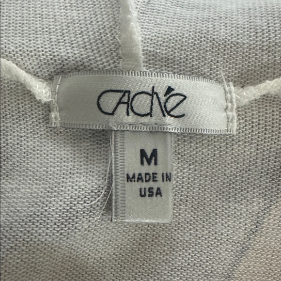 CACHE Ivory Gold Embellished Chain Print Hooded Surplice Sweater M Medium $88 KL - Picture 6 of 10